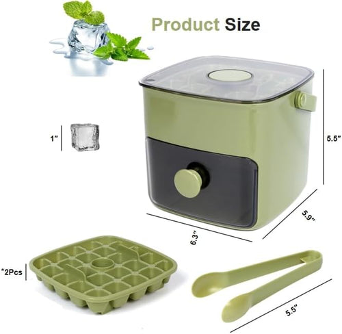 Ice Cube Tray with Lid and Ice Storage Bin Set