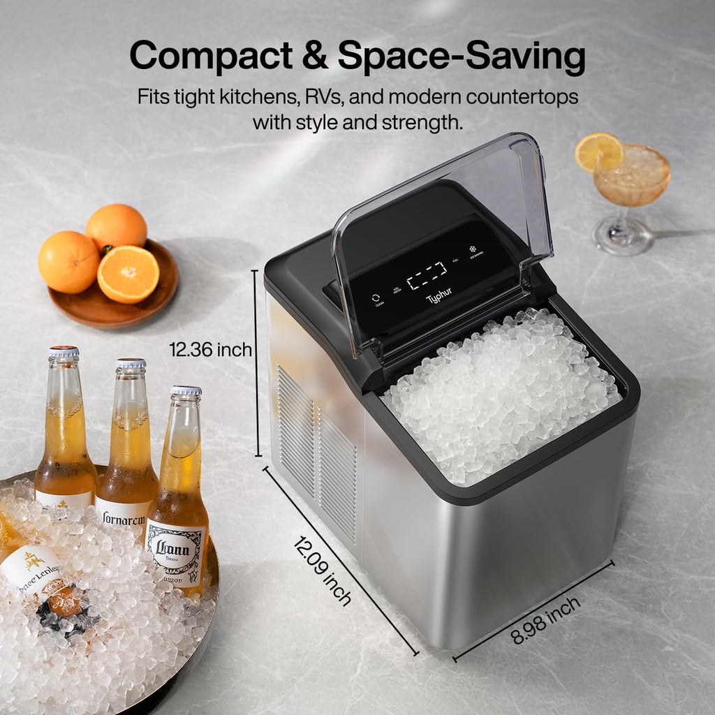Fast Nugget Ice Maker Countertop with Self-Cleaning Pump