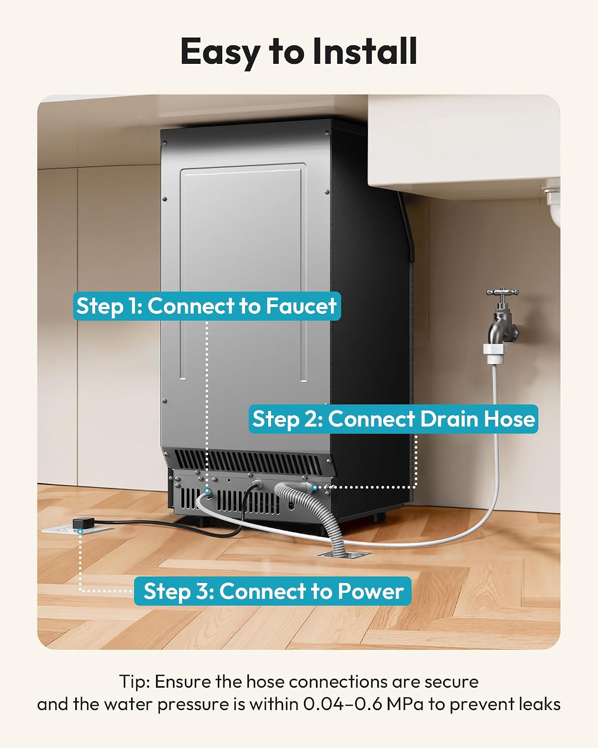 Commercial Ice Maker Machine - 100lbs Daily Production