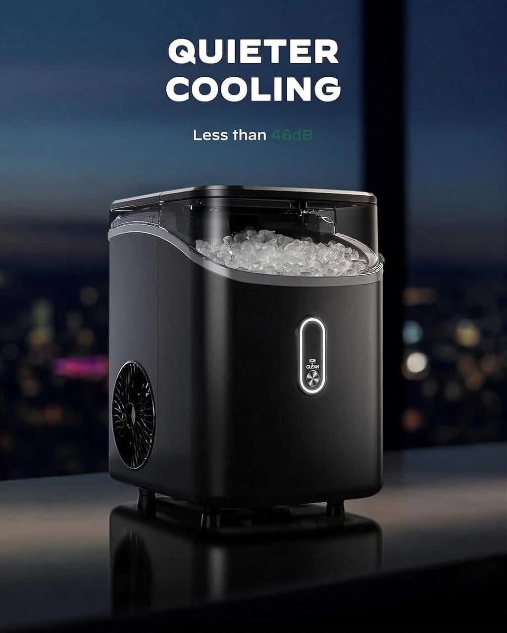 Nugget Ice Maker Countertop, Pebble Ice Maker with Soft Chewable Ice