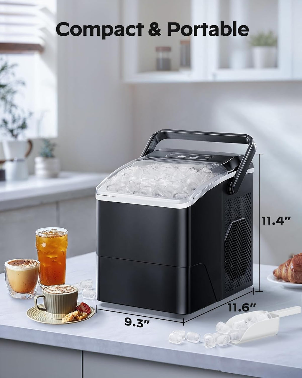 Ice Maker Countertop, 9 Cubes Ready in 6 Mins