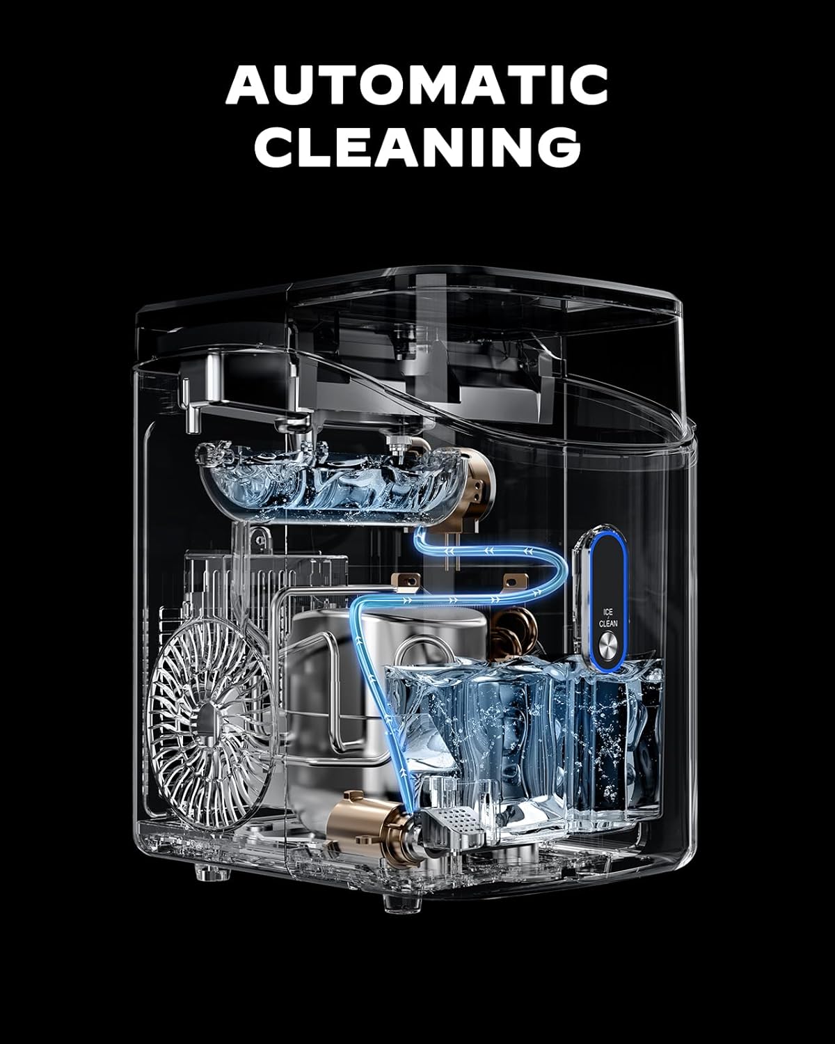 Nugget Ice Maker Countertop, Pebble Ice Maker with Soft Chewable Ice