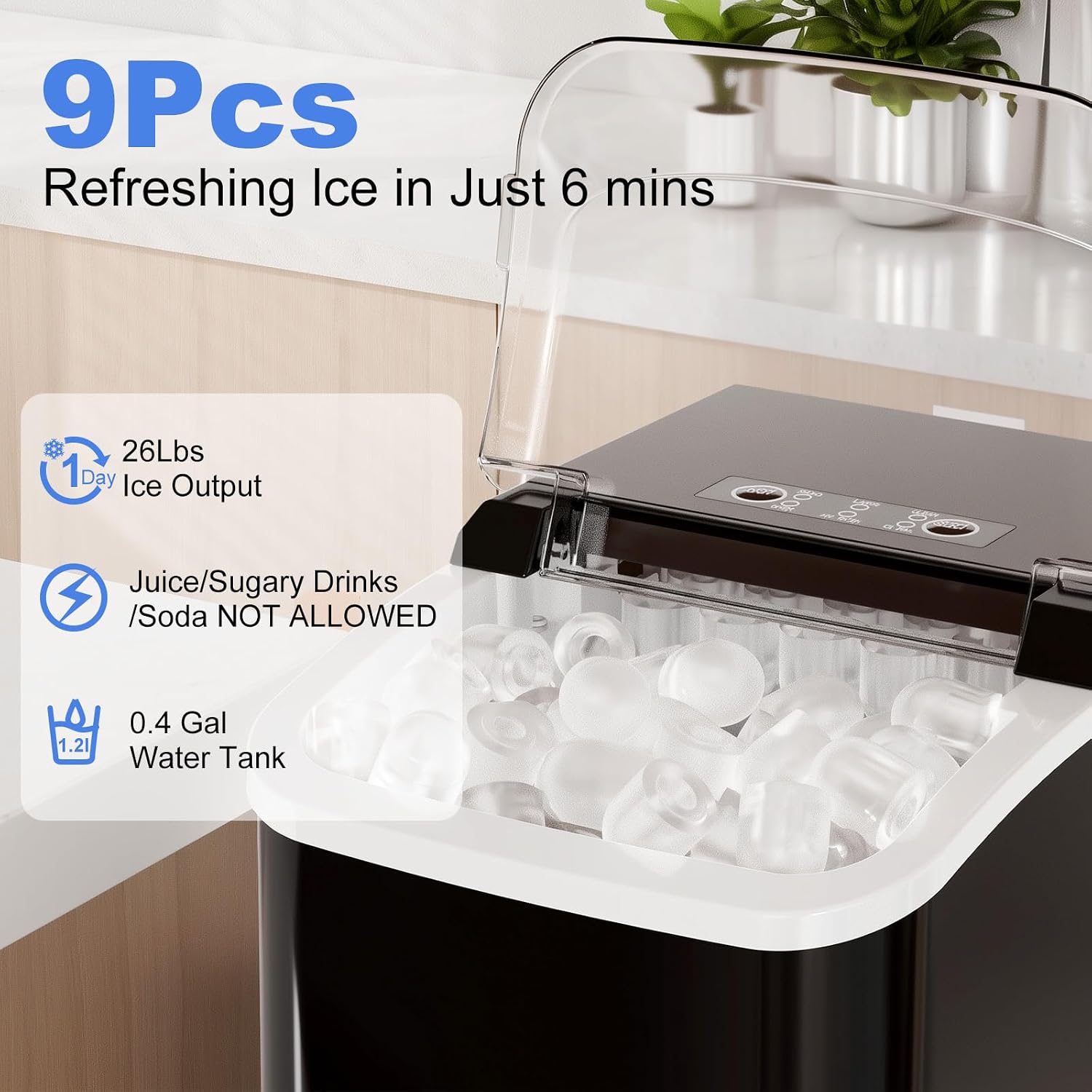 Ice Makers Countertop with Handle