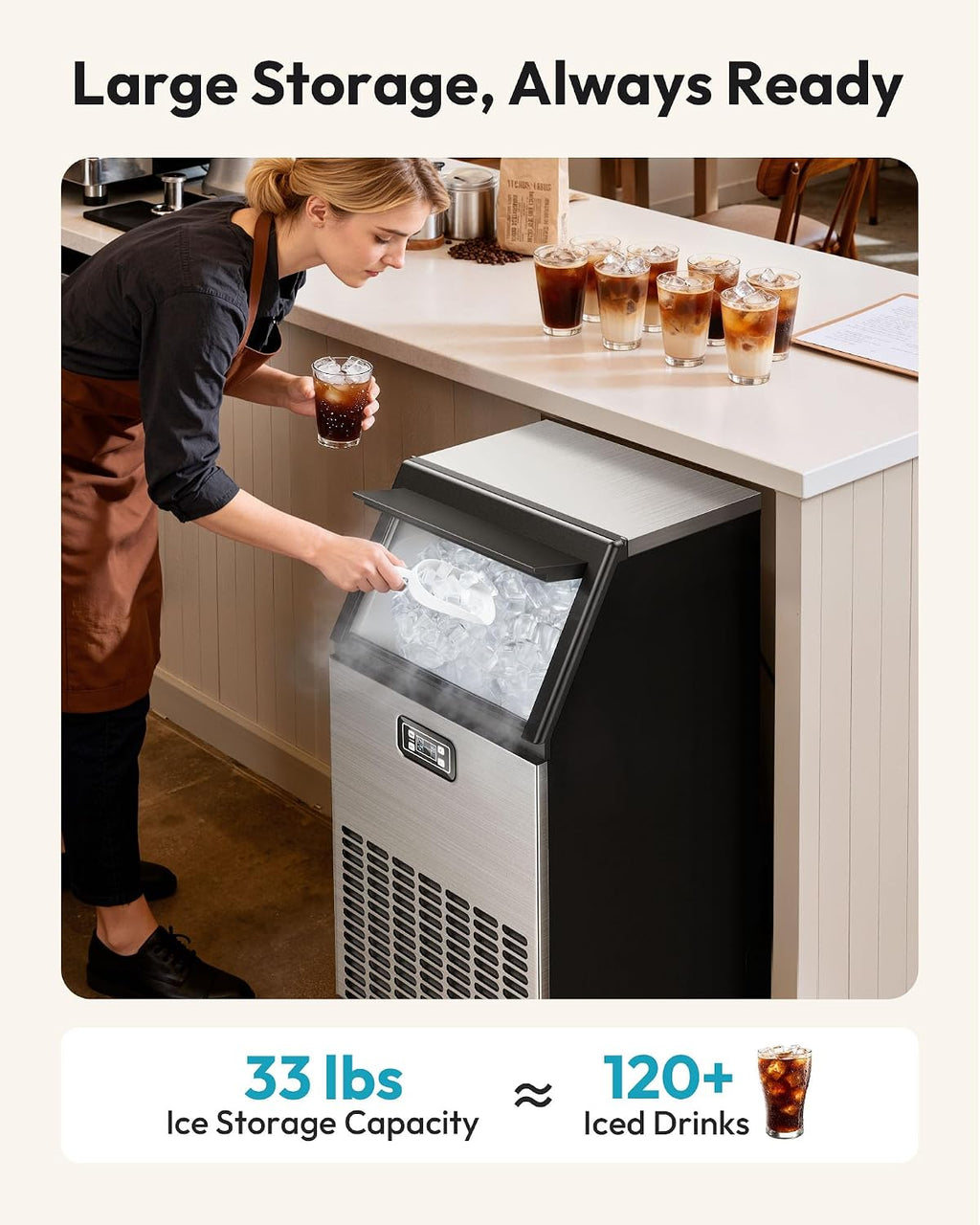 Commercial Ice Maker Machine - 100lbs Daily Production