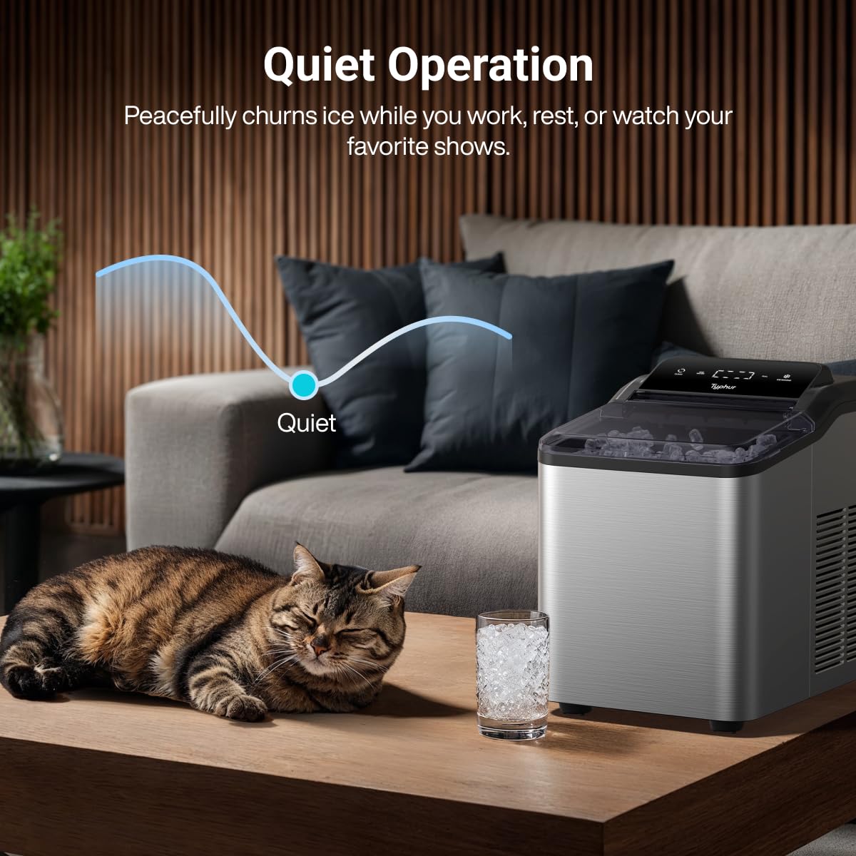 Fast Nugget Ice Maker Countertop with Self-Cleaning Pump